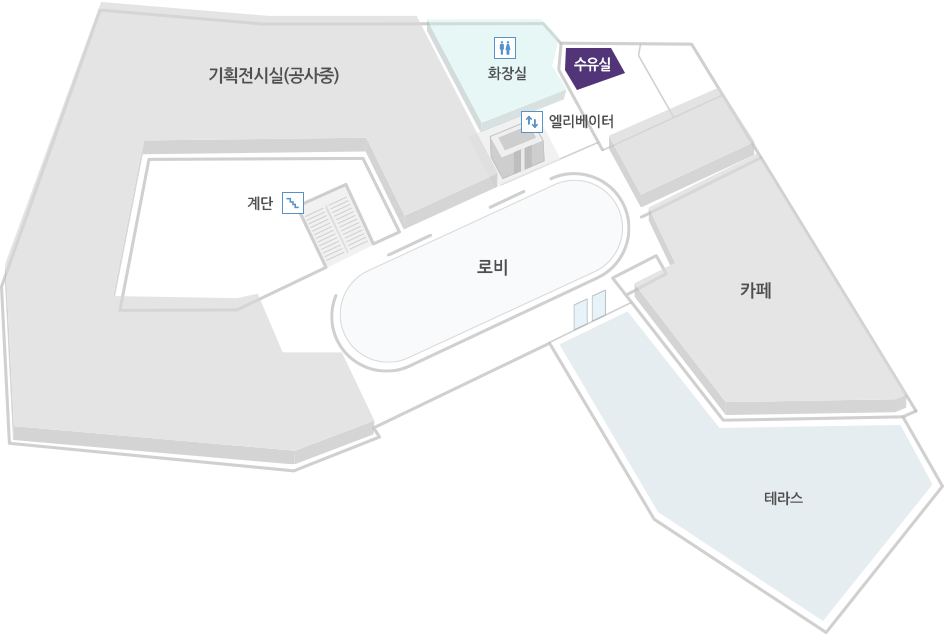 청와대 사랑채 2층 수유실, 설명은 하단 참조